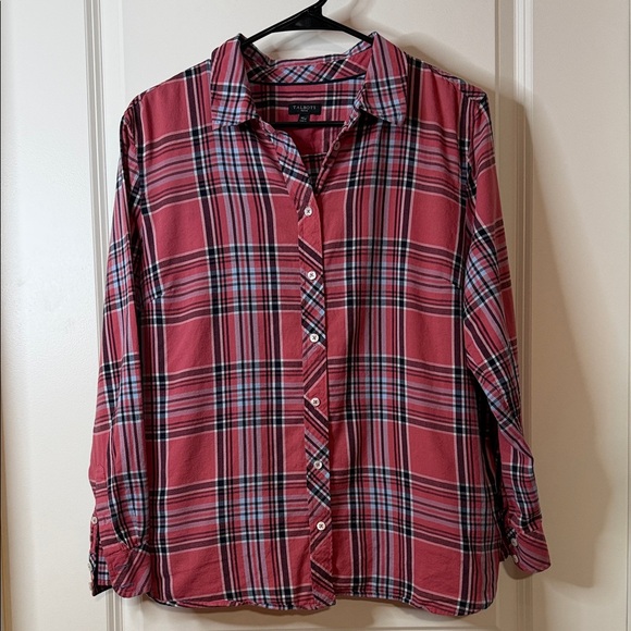 Talbots Tops - Talbots Red Plaid Button-Up Shirt